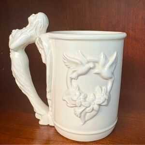 Angel White Ceramic Mug with Sculpted Angel Handle❣️